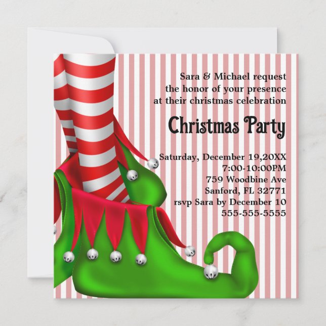 Elf Shoe Christmas Party invitation (Front)