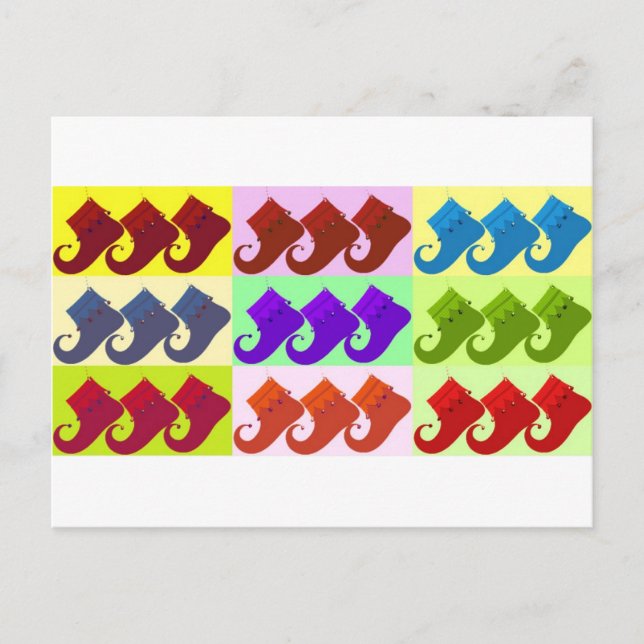 Elf Shoe Pop Art Postcard (Front)