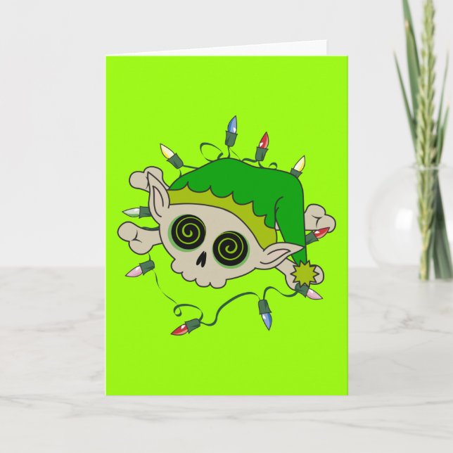 Elf Skull Holiday Card (Front)