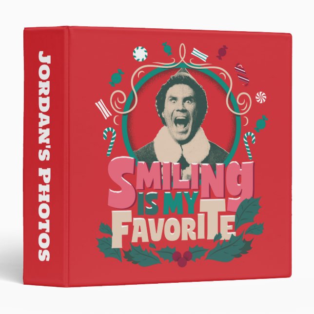 Elf - Smiling is My Favorite 3 Ring Binder (Front/Spine)