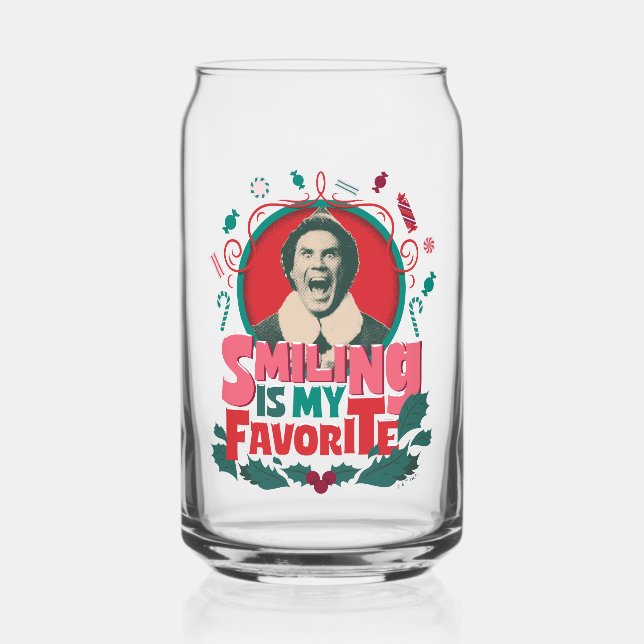 Elf - Smiling is My Favorite Can Glass (Front)