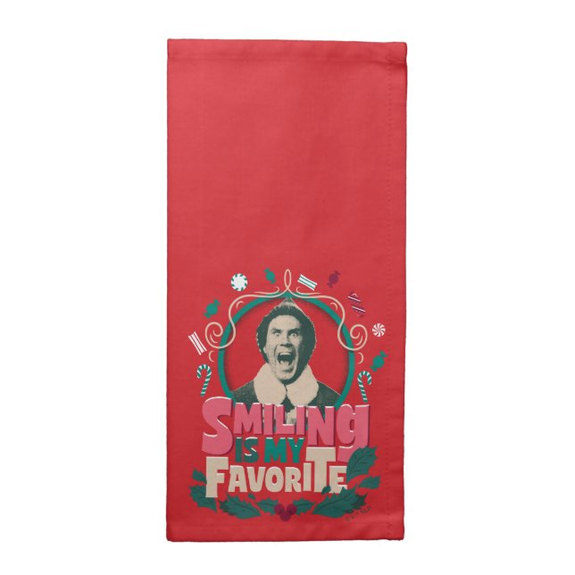 Elf - Smiling is My Favorite Cloth Napkin (Half Fold)