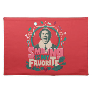 Elf - Smiling is My Favorite Cloth Placemat