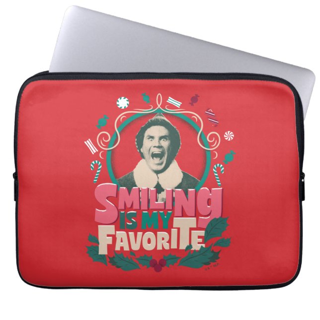 Elf - Smiling is My Favorite Laptop Sleeve (Front)