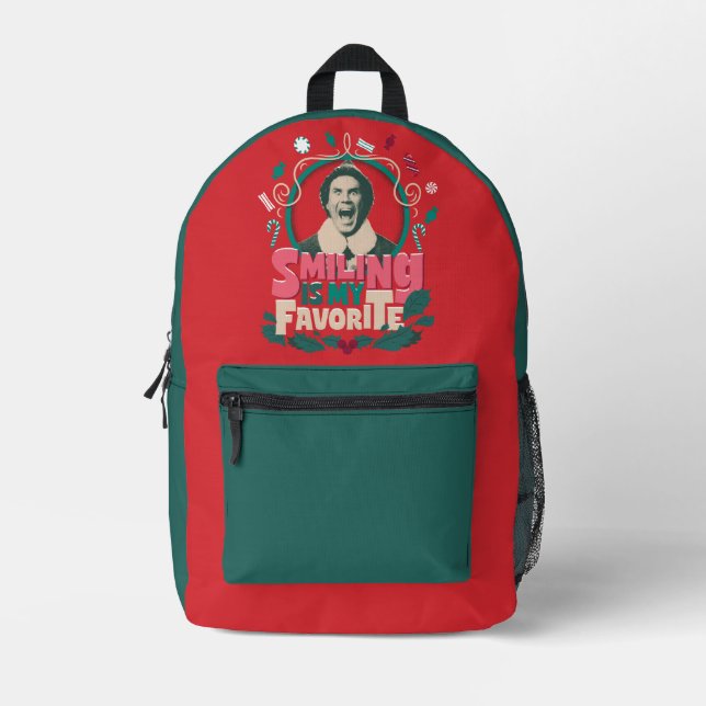 Elf - Smiling is My Favorite Printed Backpack (Front)