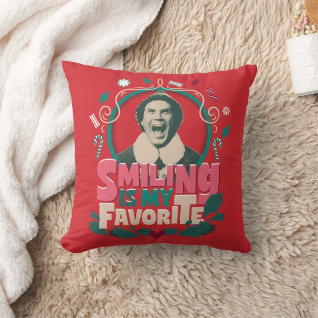 Elf - Smiling is My Favorite Throw Pillow (Blanket)