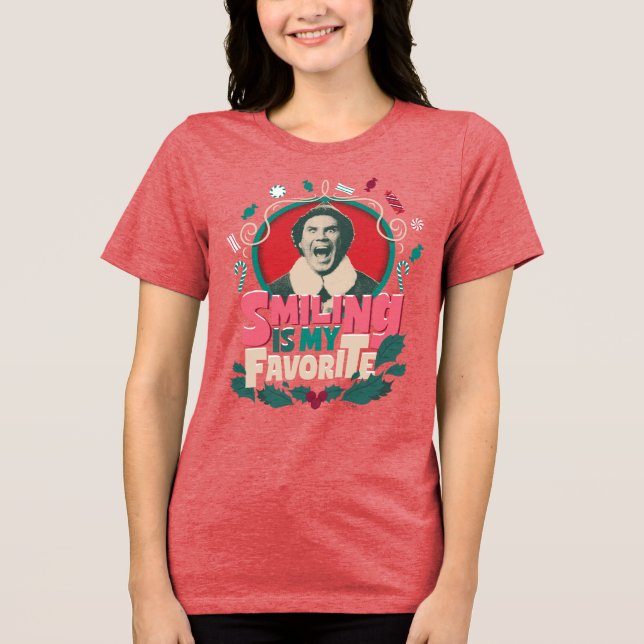 Elf - Smiling is My Favorite Tri-Blend Shirt (Front)
