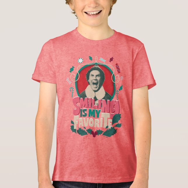 Elf - Smiling is My Favorite Tri-Blend Shirt (Front)