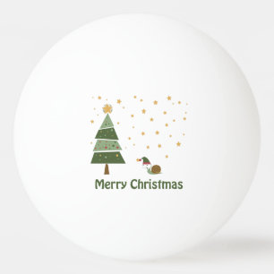 Elf Snail Christmas Scene Ping-Pong Ball