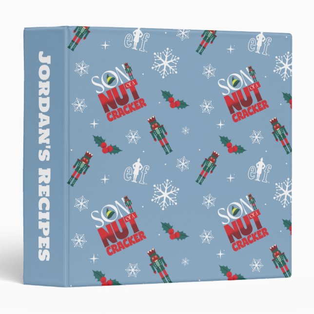 Elf "Son of a Nutcracker" Winter Pattern 3 Ring Binder (Front/Spine)