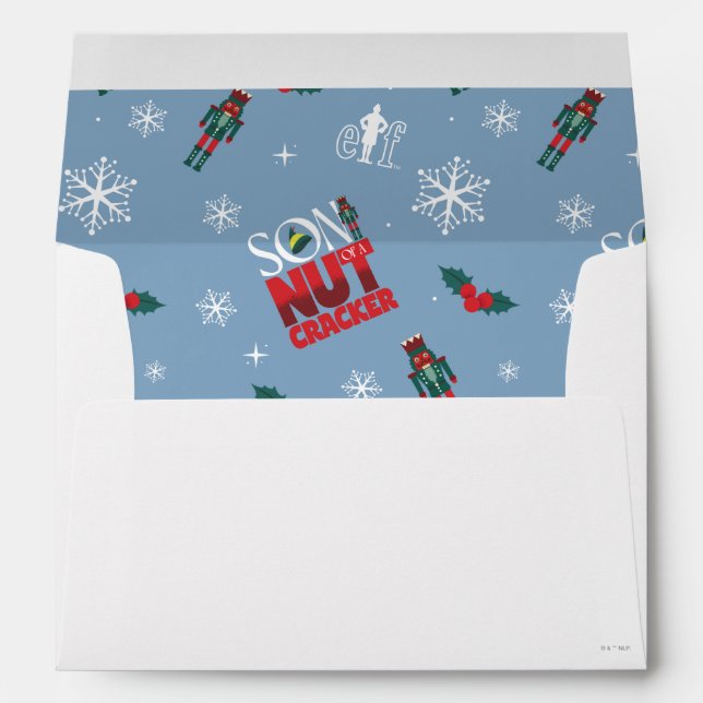 Elf "Son of a Nutcracker" Winter Pattern Envelope (Back (Bottom))
