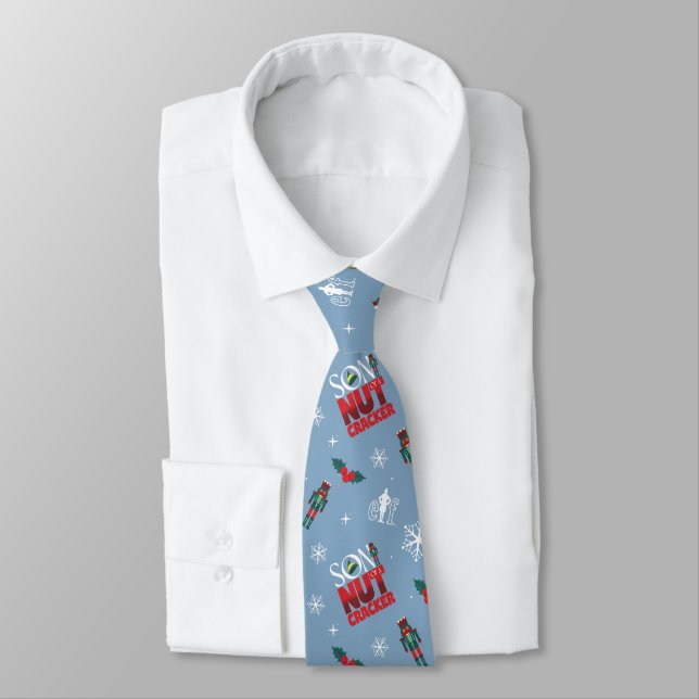 Elf "Son of a Nutcracker" Winter Pattern Neck Tie (Tied)