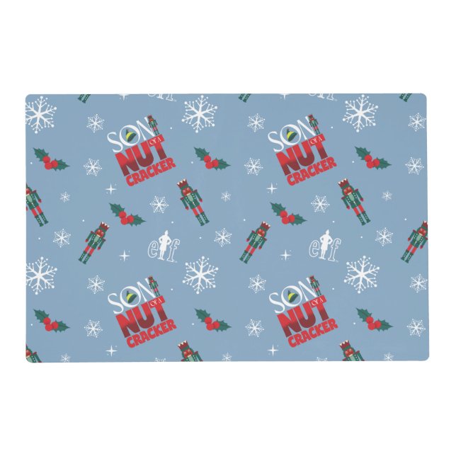 Elf "Son of a Nutcracker" Winter Pattern Placemat (Front)