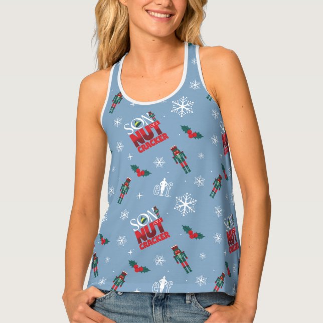 Elf "Son of a Nutcracker" Winter Pattern Tank Top (Front)