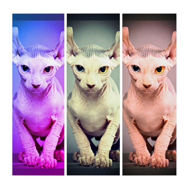 Elf Sphinx Cat Design Triptych (Front)