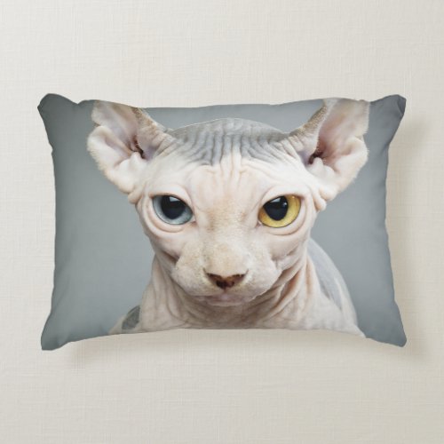 Elf Sphinx Cat Photograph Image Decorative Pillow
