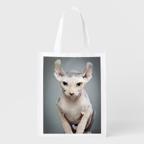 Elf Sphinx Cat Photograph Reusable Grocery Bag