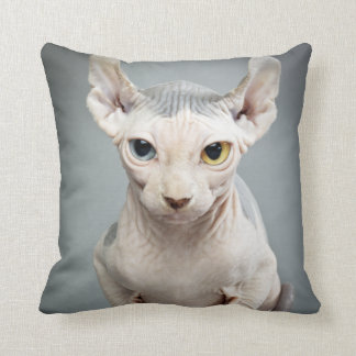 Elf Sphinx Cat Photograph Throw Pillow