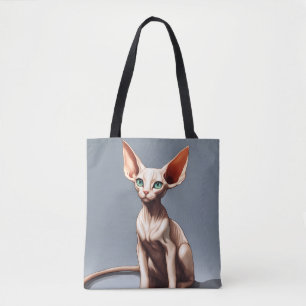 Elf Sphynx Cat Illustration Tote Bag