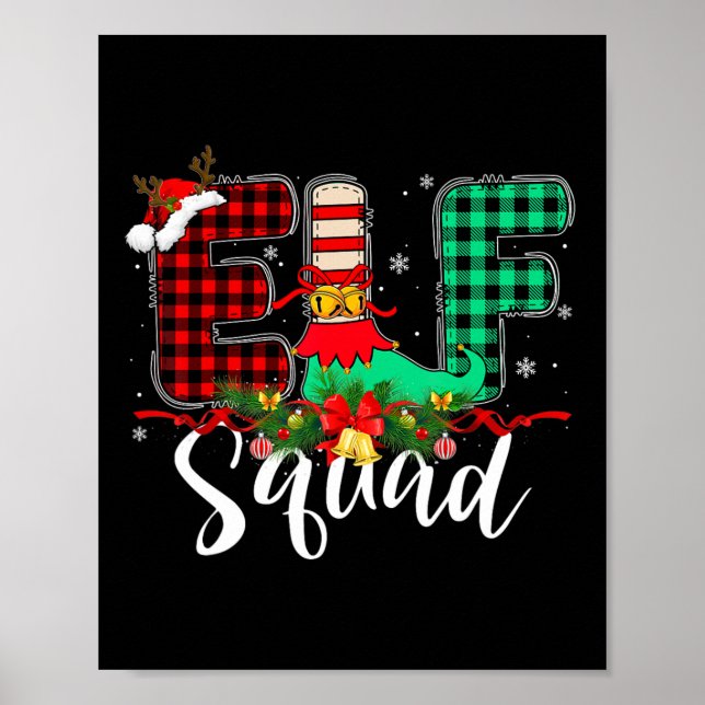 Elf Squad Christmas Family Group Matching Santa Xm Poster (Front)