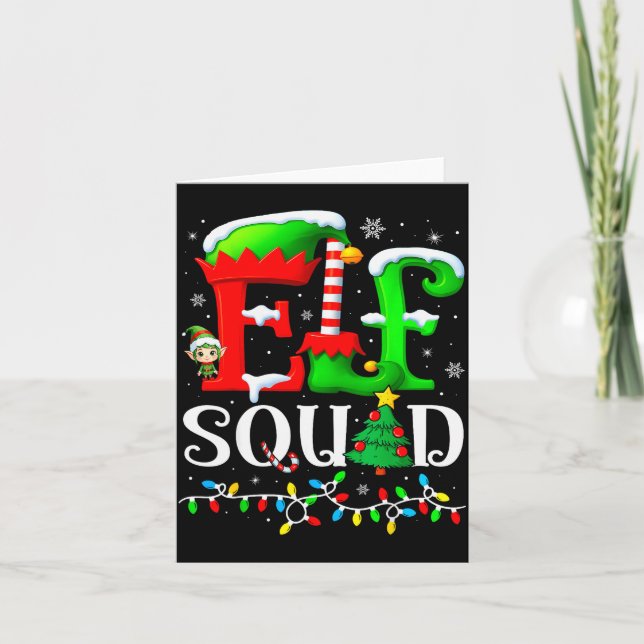 Elf Squad Christmas Family Matching Pajamas Elf Bo Card (Front)