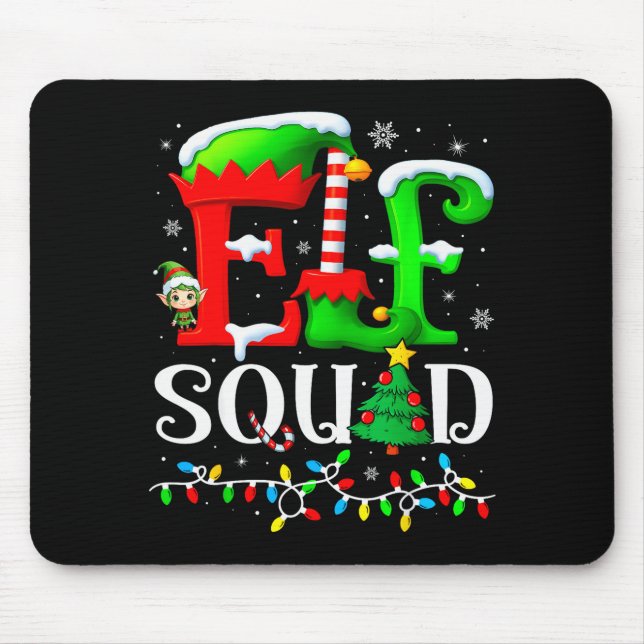 Elf Squad Christmas Family Matching Pajamas Elf Bo Mouse Pad (Front)