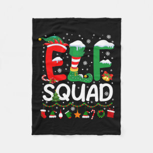 Elf Squad Christmas Family Matching Pajamas Kids F Fleece Blanket