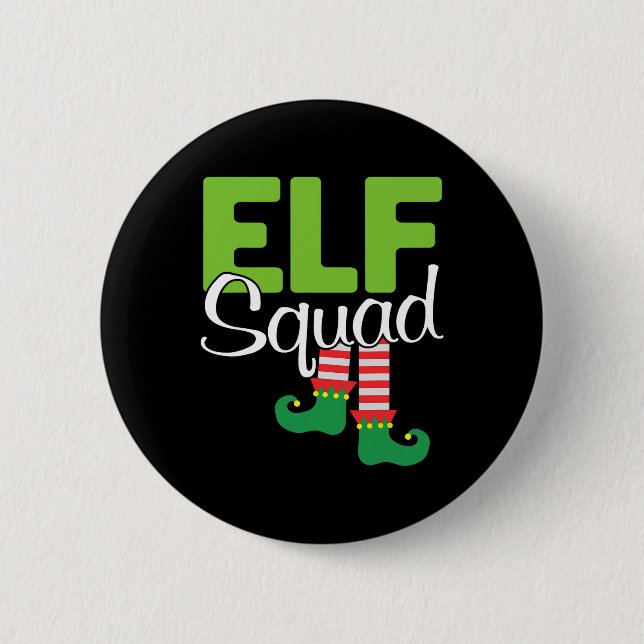 Elf Squad Christmas Gift  Button (Front)