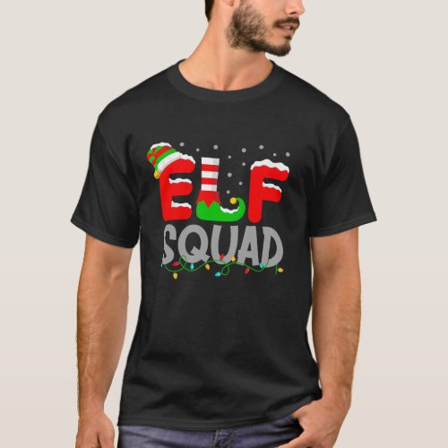 Elf Squad Christmas Holidays Funny Santa Hat Xmas  T_Shirt