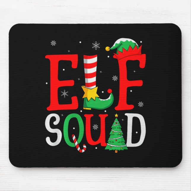 Elf Squad Christmas Matching Family Group Elf Xmas Mouse Pad (Front)