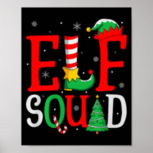 Elf Squad Christmas Matching Family Group Elf Xmas Poster