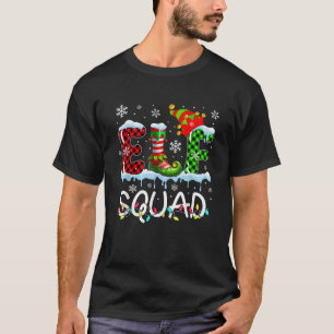 Elf Squad Colorful Lights Elf Costume Xmas Friends T-Shirt