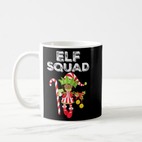 Elf Squad Cute Girl African American Xmas Matching Coffee Mug