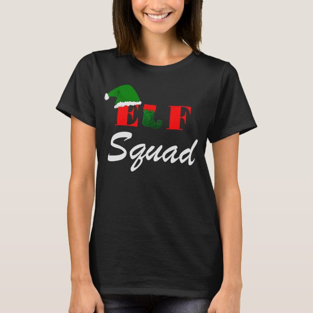 Elf Squad Family Matching Christmas Costume funny T-Shirt (Front)