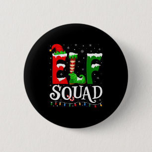 Elf Squad Funny Christmas Family Pajamas  Button