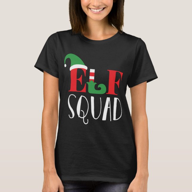 Elf Squad Funny Christmas Matching Top (Front)