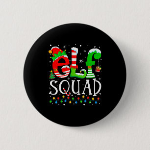 Elf Squad Funny Elf Family Christmas Matching Paja Button