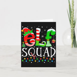 Elf Squad Funny Elf Family Christmas Matching Paja Card
