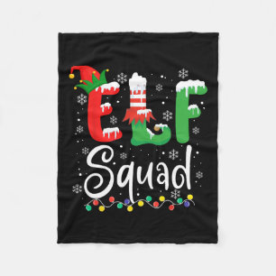 Elf Squad Funny Elf Family Christmas Matching Paja Fleece Blanket