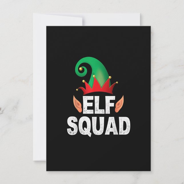 Elf Squad Funny Family Christmas Matching Pajamas  Invitation (Front)