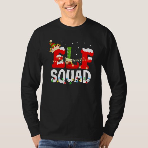 Elf Squad Funny Family Christmas Matching Pajamas  T_Shirt