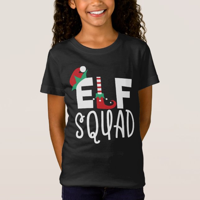 Elf Squad Funny Family Gathering Christmas Costume T-Shirt (Front)
