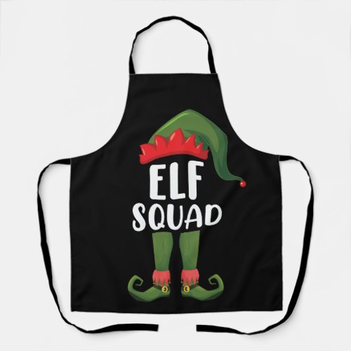 Elf Squad Funny Family Matching Christmas  Apron