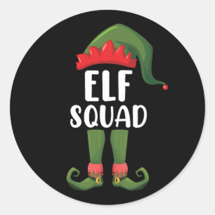 Elf Squad Funny Family Matching Christmas Classic Round Sticker