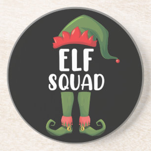 Elf Squad Funny Family Matching Christmas  Coaster