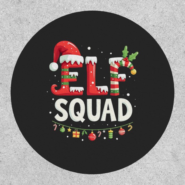 Elf Squad Funny Matching Christmas Outfit  Patch (Front)