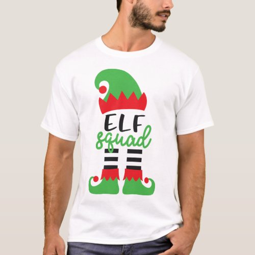 Elf Squad Santa Merry Christmas Holiday T_Shirt
