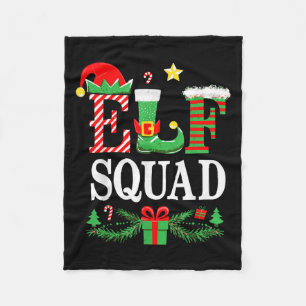 Elf Squad Shirt Kids Adult Men Women Christmas Cre Fleece Blanket