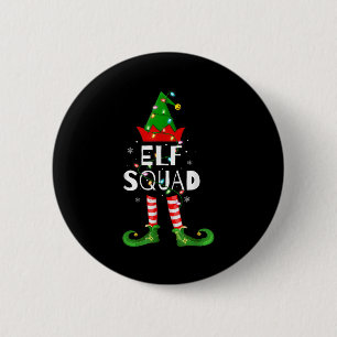 Elf Squad Xmas Matching Family Pajamas Funny Elf C Button