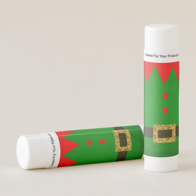 Elf Suit Elegance Christmas Lip Balm (Front)